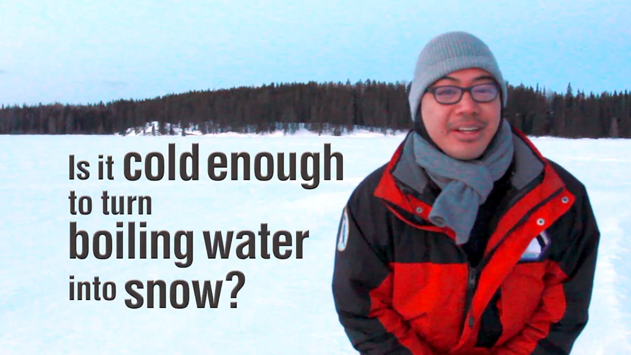 Is it cold enough to turn boiling water into snow?